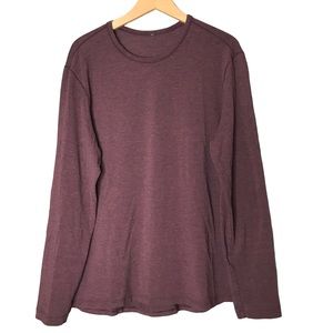 Lululemon Men’s Long Sleeve Tee Purple Red Crew T-Shirt ESTIMATED Large